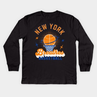 New York Basketball Art Kids Long Sleeve T-Shirt